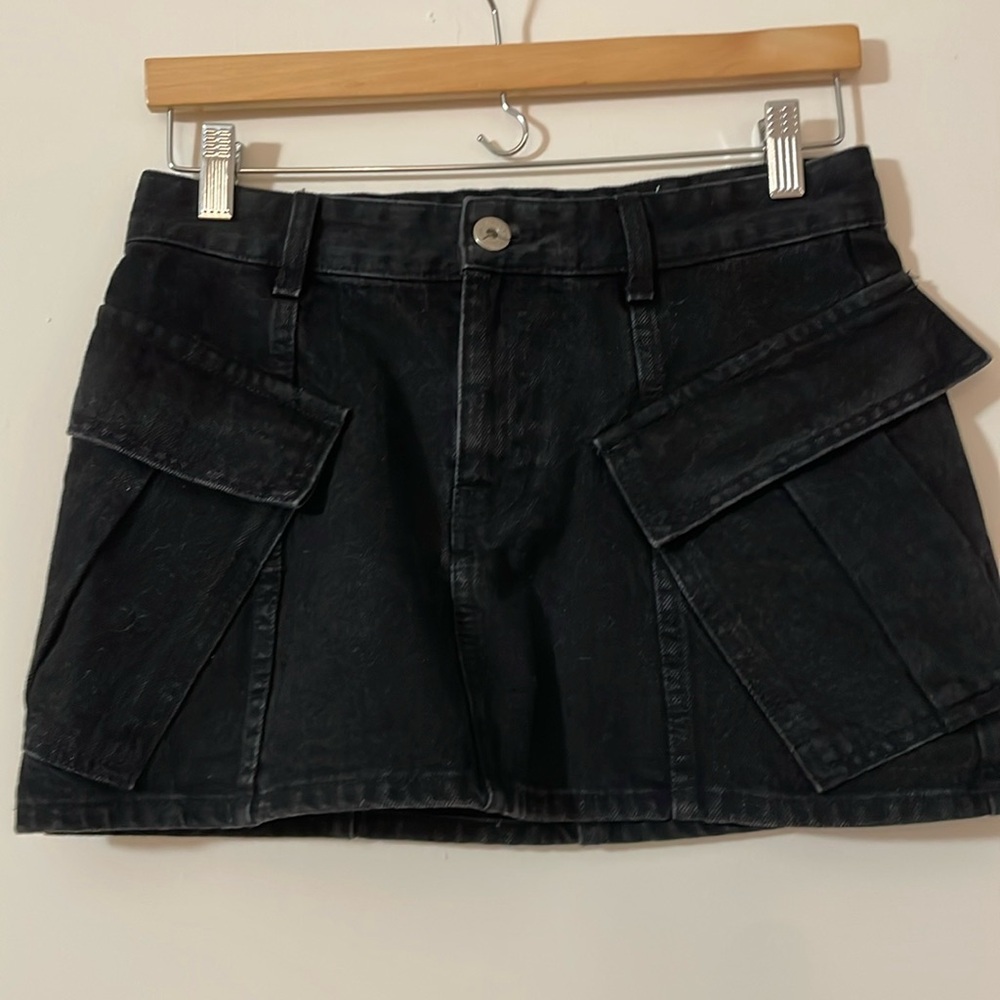 Pull & Bear Black Denim Skirt